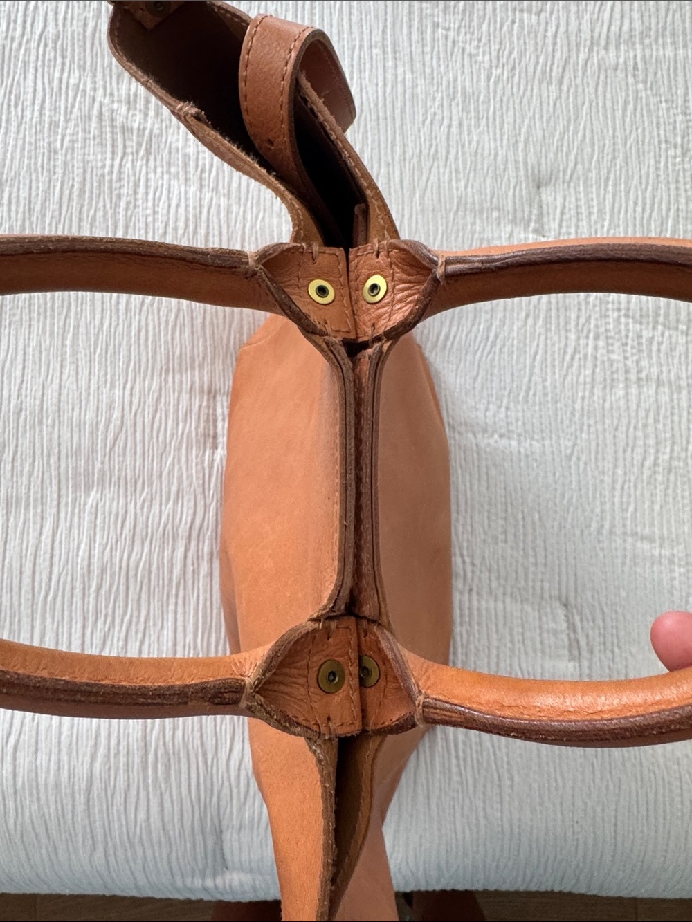 Madewell Brown Leather Tote with Top Handles & crossbody strap - Picture 6 of 7